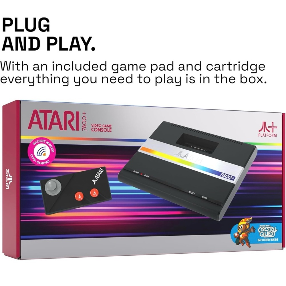 Atari 7800+ Video Game Console - Black with wireless controller HDMI Output - Picture 2 of 5